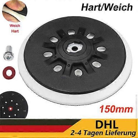 Disque de ponçage Velcro de 150 mm, utilisable avec des poignées souples ou rigides, compatible avec les modèles Festool Festo RO 1E, 2E, ETS, LEX, WTS, Rotex et autres. (1/5)