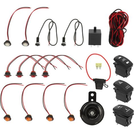 Kit de clignotants UTV, faisceau de relais de clignotant, interrupteur à bascule de remplacement pour Polaris RZR Ranger Turbo, DC12V (1/4)