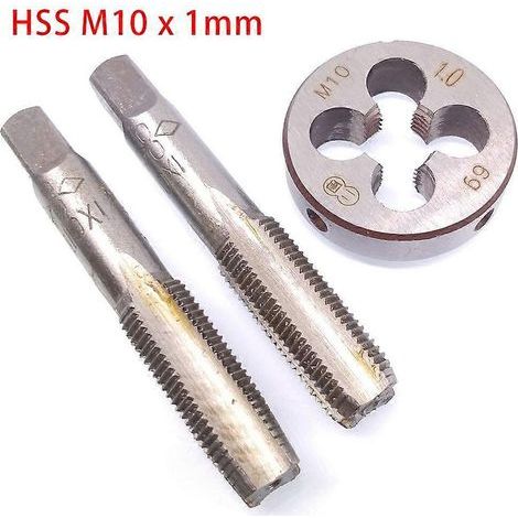 Taraud et filière HSS M10 x 1 mm, cône 59 mm, filière HSS M10 x 1 mm (1/4)