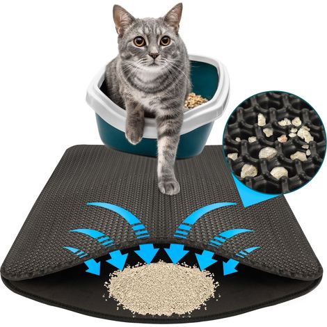Katzenstreumatte Charly Doppelschichtiges Waben-Design Abwaschbar 76 x 61 cm Anthrazit