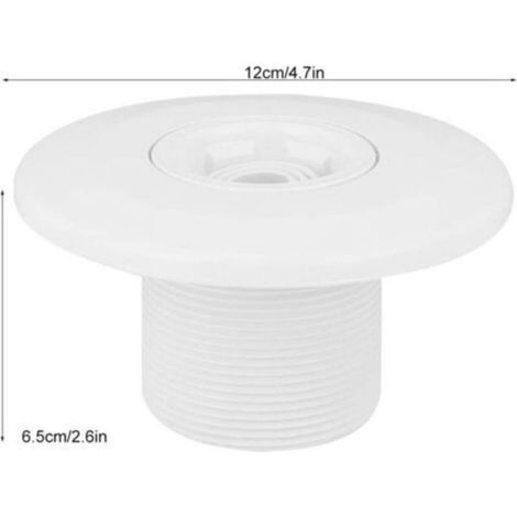 Buse Rotative - 360° Rotation - Filetage Extérieur 5 cm - Direction Flux Réglable - Pour Spa Piscine Jacuzzi - 12 x 6,5 cm (1/4)