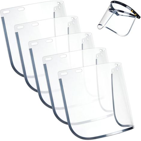6pcs Visière de Protection Remplacement Transparente 40x20x0.3cm Protection Totale Visière de Sécurité Visières en Polycarbonate Transparente pour Travaux de Meulage Polissage Découpe (1/5)