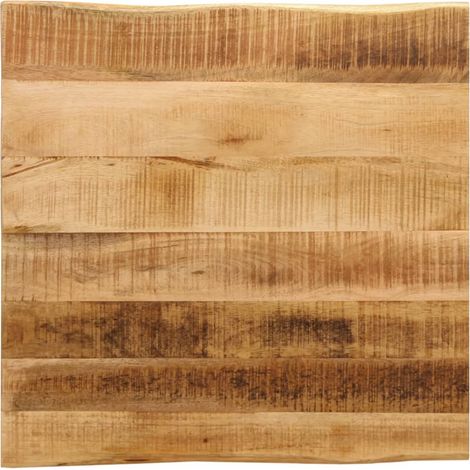 Tischplatte mit Baumkante 60x60x2,5 cm Raues Massives Mangoholz