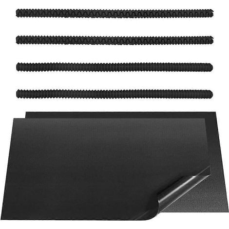 4 Stück schwarzer Ofenrost-Schutz aus Silikon + 2 Stück Antihaft-Ofeneinlagen, Matte zum Gardern der vier eigenen (1/5)