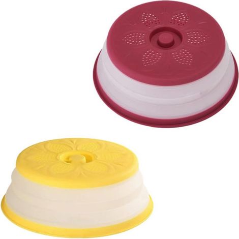 Couvercle Micro-ondes - Pour Assiettes Et Bols - Réfrigérateur Et Micro-ondes - Pliable - 2 Pièces (1/5)