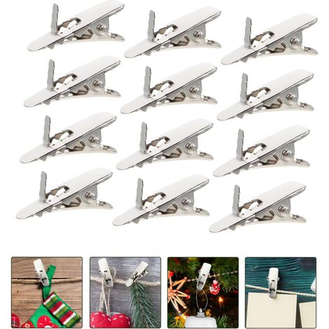 100 Pièces Pince Fleur De Noël Décorations De Noël Ressort Plaqué Clips pour Décors De Pinces Crocodiles Artisanales Décoration De Petit Le Fer Sapin De Clip De Fixation