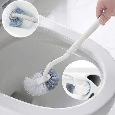 Cepillo de baño profesional (paquete de 2): cabezal semicircular y mango curvo de 40 cm, limpieza eficaz de bordes y zonas de difícil acceso. (1/5)