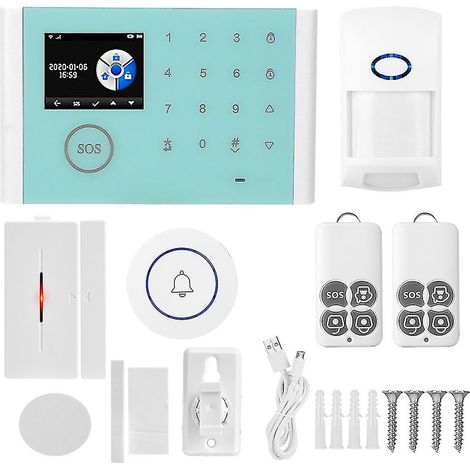 2.4In Wireless Burglar Alarm Wifigsmgprs Detector Tft Display App Remote For Alexa Work With Tuya (1/5)