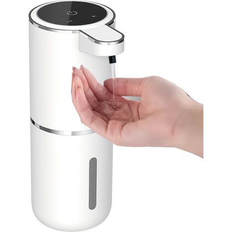 Ein automatischer, wiederaufladbarer, an der Wand montierter Seifenspender mit Sensor und einem Fassungsvermögen von 380 ml. (1/5)