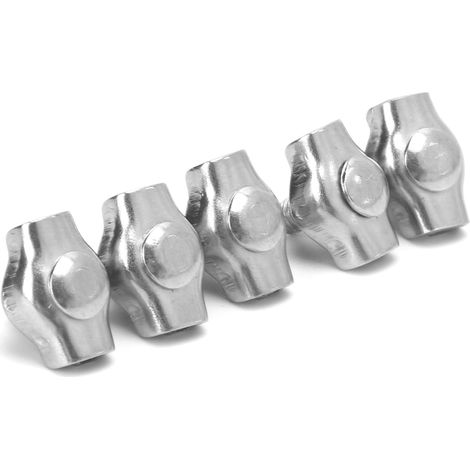 Lot de 5 pinces de serrage pour câbles, en acier inoxydable, pour la fixation de machines de levage (2 mm / 0,08 po). (1/5)
