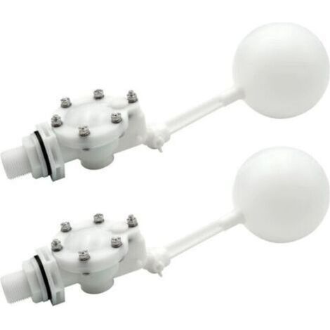 Lot de 2 valves flottantes avec bras réglable, robinet flotteur robuste 3/4 pour réservoir d'eau, haut débit, lot de 2 (1/5)