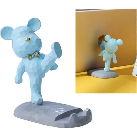 Support de téléphone ours mignon pour décoration de bureau, support de téléphone kawaii universel, cadeau idéal pour les couples d'amis, compatible avec tous les smartphones et tablettes. (1/5)
