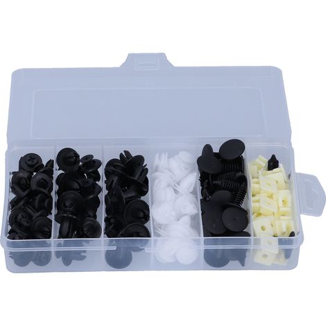 Kit 150 Fixations Carrosserie Auto Clips Plastique Rivets Panneau Porte Pare-Chocs Calandre Aile Capot (1/5)