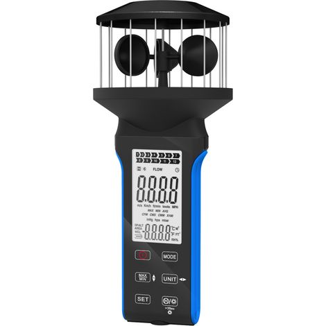 Tragbares digitales Anemometer, 4 Schnitte, 360°-Windgeschwindigkeitsmesser, ±5 % hochpräzises Anemometer mit Temperatur (℃/℉), MAX/AVG für Schießen, Segeln, Surfen, Drohne, AI-5000G