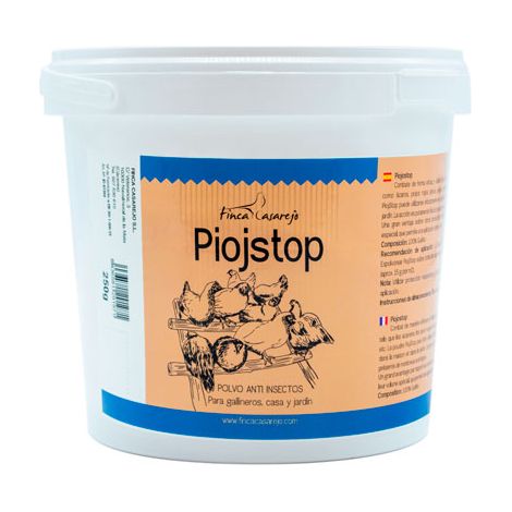 Polvo de Gurlite PIOJSTOP 250 g Repelente Natural de los Parásitos Externos en Gallinero, Perrera y Jardines Producto Mineral Eficaz Contra los Piojos, Garrapatas y Ácaros de las Aves de Corral