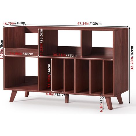 Large Record Player Stand, Turntable Stand with Storage, Vinyl Holder with Display Area, Record Player Table Holds Up to 450 Albums for Music Room & Living Room (1/5)