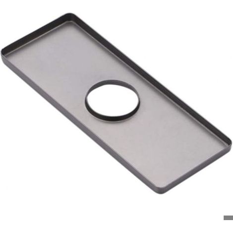 Plaque de rosace pour robinet - - Nickel brossé - Acier inoxydable - Installation facile - Cache-trou esthétique (1/4)