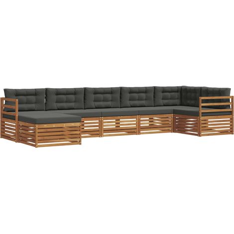 Outdoor Sofa Set with Cushion 7 pcs Natural and Anthracite vidaXL (1/5)
