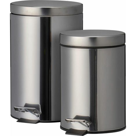 Set di pattumiere da 12L + 3L, argento lucido (1/3)