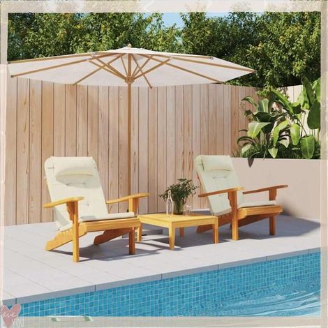 361832 Coussins de chaise adirondack lot de 2 crème tissu oxford (1/5)