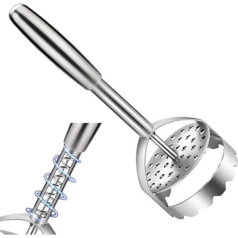 Broyeur de pommes de terre, presse-purée à main, presse-purée résistant aux taches, presse-purée manuel robuste en acier inoxydable (1/4)