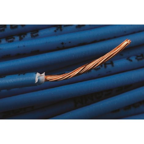 Fil électrique RS PRO, 24 0,75 mm² 18 AWG, 500 V, Zéro halogène Bleu, 100m ( Prix pour Bobine de 100 Mètres )