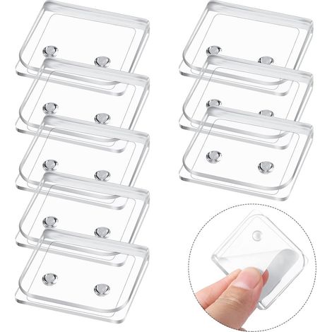 Lot de 8 clips pour rideau de douche : clips de fixation transparents, résistants aux chocs, coupe-vent, empêchent l’eau de s’infiltrer dans la doublure du rideau de douche. (1/5)