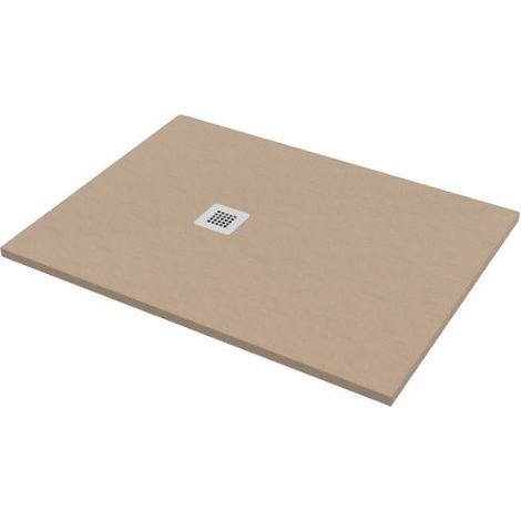 Piatto doccia 100x120 h.2,8 in marmo resina effetto pietra sabbia (1/5)