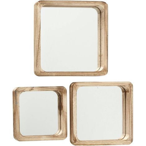 Wandspiegel aus Holz, quadratisch MAMBO, 3er-Set (1/5)