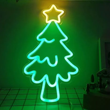 Lumières de Noël maison 3D, enseigne lumineuse LED décoratives, veilleuse USB pour bar, en acrylique, bureau, Noël (1/4)