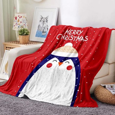Couverture De Noël - Couverture En Flanelle Microfibre - 100 x 130 cm - Pour Canapé Lit Fauteuil Intérieur Extérieur - 1 Pièce (1/4)