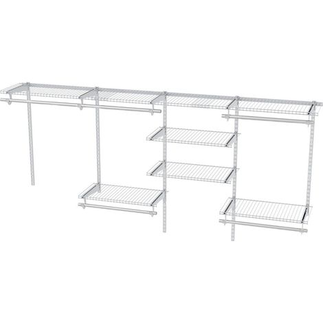 Sistema organizador de armario expandible, 122-244 cm, blanco