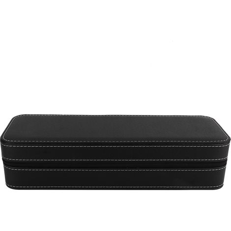 Boîte de rangement pour montres en cuir PU à 6 emplacements, avec compartiments séparés (1/5)