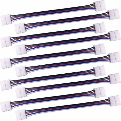 [JAMAIS UTILISÉ]10pcs Câble connecteur RGBW 5 Broches Lampe Bande LED de 10mm Convertisseur de lumière Ruban LED sans Soudure Adaptateur pour connecter 2 Bandes LED SMD 5050 RGBW Ensemble-17cm Long