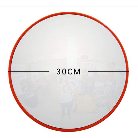 Convex Unbreakable Traffic Mirror For Driveway 130 Degree Wide Angle Blind Spot Mirror Security Mirror For Road Safety/Garage/Parking/Shop Security/Home Driveway/Alley/Car Park/Hospital/School 30CM (1/5)