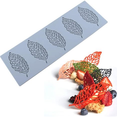 Moule en silicone 3D feuille creuse pour bonbons, cuisine et pâte polymère. (1/5)