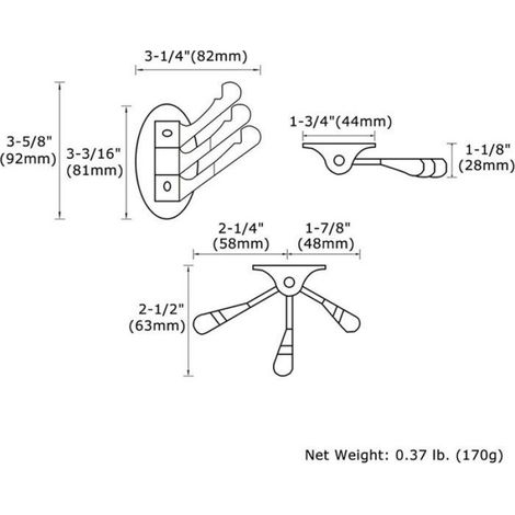 Crochet Mural - 3 Bras Pivotants - Pour Serviettes Et Peignoirs - Repliable - Charge 6,8 Kg - Chromé (1/5)
