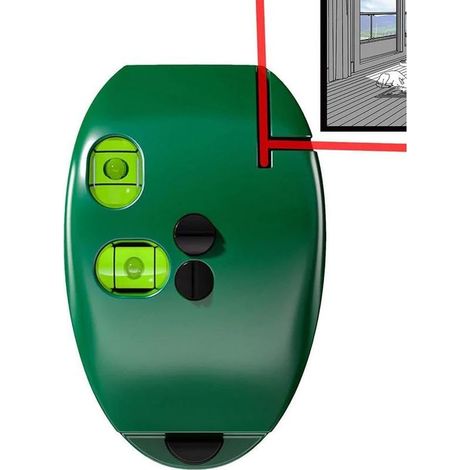 Échelle laseres électronique à 90 degrés, Niveau laseres, Niveau laseres à Lignes croisées Auto nivelantes Vertes avec Lignes Horizontales et Verticales, Souris Portable Verte (1/5)
