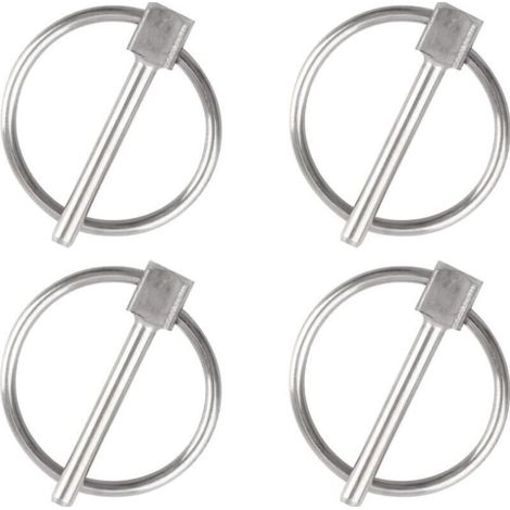 Safety pin, 4PCS Dia 3mm stainless steel round safety pin trailer locking pin Lynch fixing pin for track, farm, lawn, etc. (1/5)