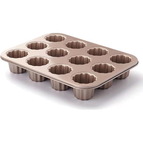 Canelé-Form aus antihaftbeschichtetem Kohlenstoffstahl, Gold (1/5)