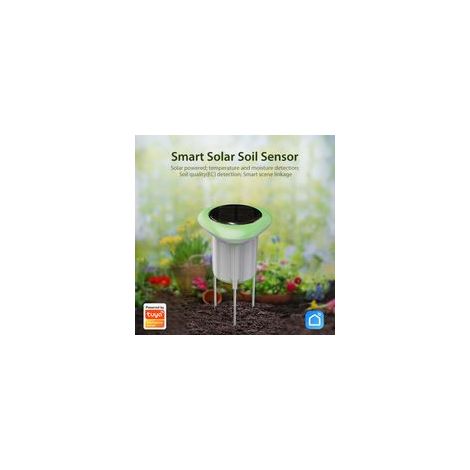 Capteur de Température et d'Humidité du Sol Intelligent Solaire, IP66 Etanche, Détection Qualité Sol (EC), Compatible Tuya, Suivi Précis pour Jardin Potager