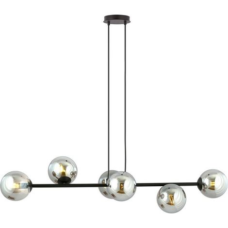 Lampada a Sospensione Rossi, Acciaio verniciato a polvere, Vetro, Nero, Grigio, 110x100x30 cm (1/5)