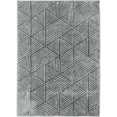Tapis de salon moderne et élégant, lavable en machine pour un entretien facile, dimensions 150 x 80 cm, couleur gris foncé, adapté à tout type de décoration intérieure. (1/5)