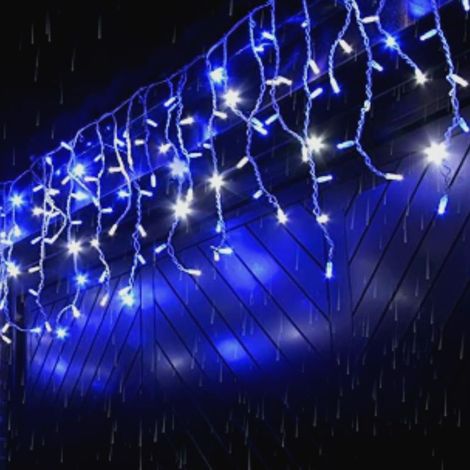 Silumen – Guirlande lumineuse de Noël 600LED IP44 10M – Câble transparent – Couleur bleu – Éclairage décoratif pour grandes salles (1/5)