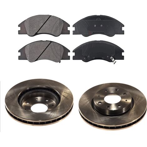 KIT FRENI ANTERIORI compatibile con KIA CERATO 2 VOLUMI / CODA SPIOVENTE , 3 VOLUMI (LD) - DISCHI + PASTIGLIE OEM: FDB4014 / 17642 /SOSTITUZIONE DIRETTA/BASSA POLVERE/SILENZIOSO (1/5)