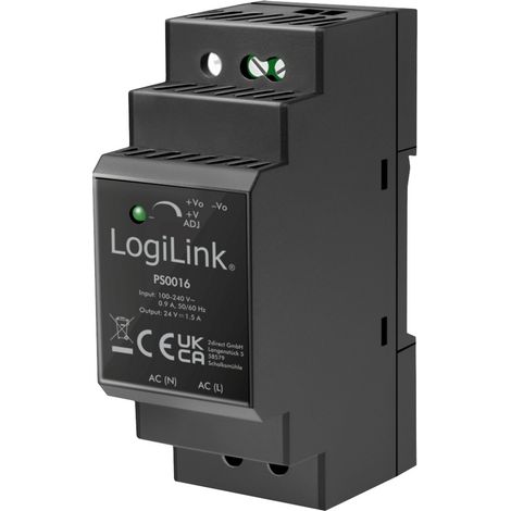 LogiLink PS0016 Hutschienen-Netzteil (DIN-Rail) 24 V 1.5 A 36 W Inhalt 1 St. (1/4)
