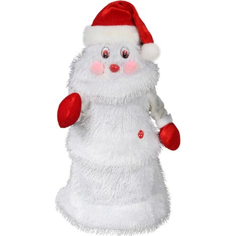 Albero di Natale di Babbo Natale con luci LED che si sincronizzano con il ritmo della musica, bianco, 25 cm (1/3)