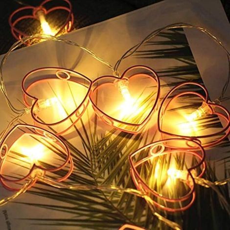 pair LED Star Fairy Lights Lumières de Noël à Pôles pour une utilisation intérieure et extérieure, des décorations de fête, de mariage et de vacances Halloween Thanksgiving Home Party (Love Decoration (1/5)