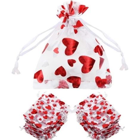 Organzabeutel (rot) – Farbe nicht spezifiziert – 100 Stück – 8 x 10 cm – Rot – Geschenktüten (1/4)
