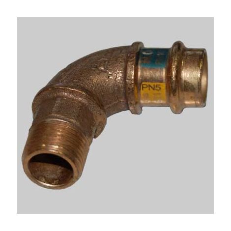 RACCORDO BRONZO GOMITO MASCHIO A PRESSARE  18 x 3/4     MADE IN ITALY